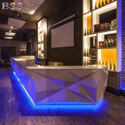 Luxury Corian L Diamond Shape Disco Drink Beer Bar Counter