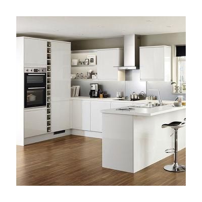 Customize Modern Furniture PVC Finish Luxury Modular Island Design Shaker Door Cupboard Kitchen Cabinets