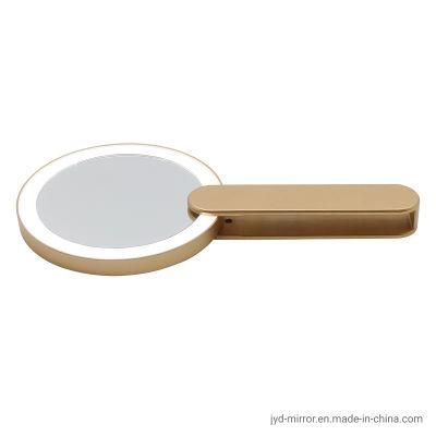 High Quality Custom Logo Hand Makeup Mirror with Light