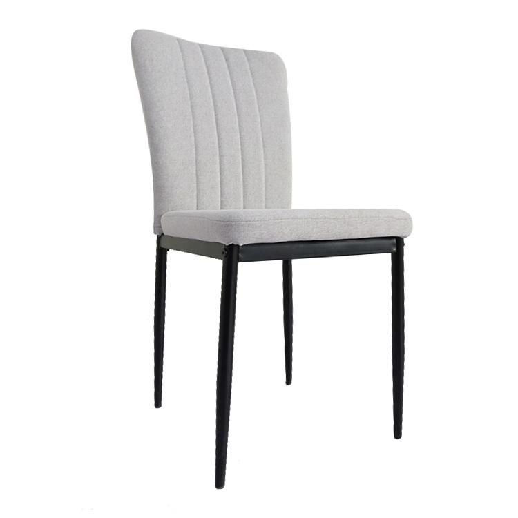 Furniture Dining Restaurant Home Modern Chair Fabric Dining Chair with Metal Legs