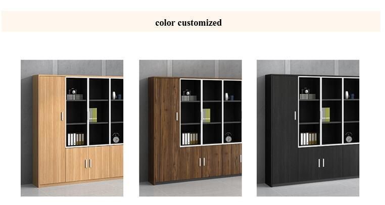 Modern Office Furniture Wooden Filling Cabinet with Glass Doors Customized