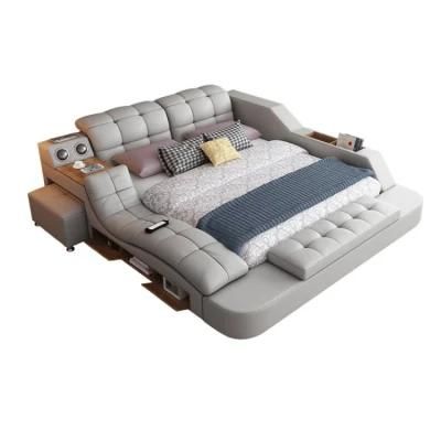 Modern Bedroom Furniture Set Leather Multifunction Massage Charger Smart Sofa Bed