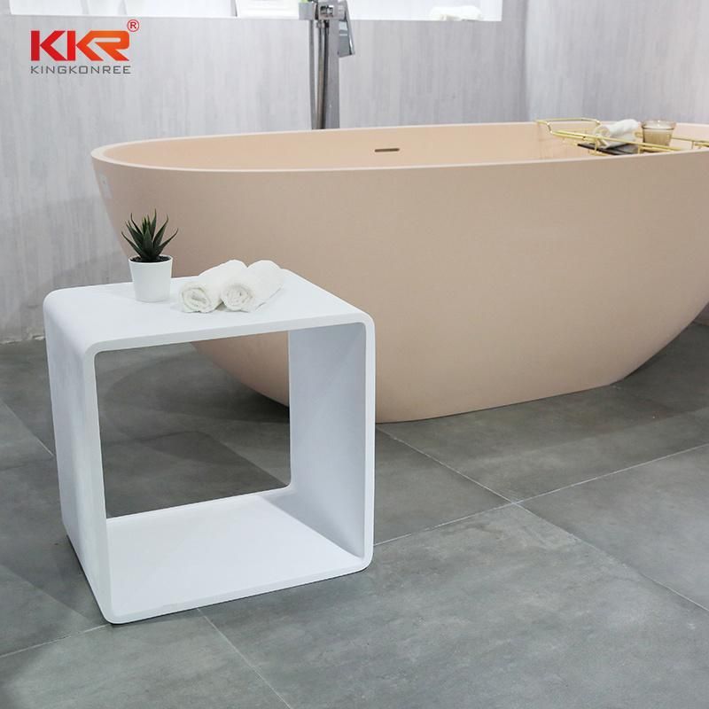 Man Made Stone Solid Surface Artificial Marble Bar Tables Small Low Corner Table for Bathroom