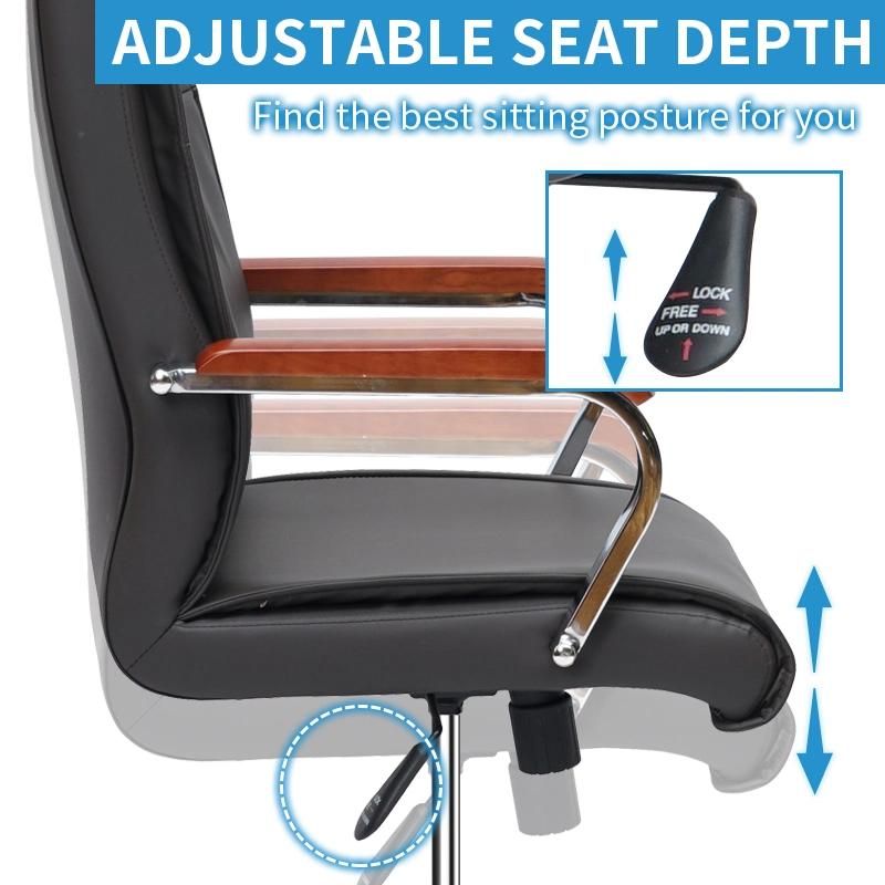 Executive Ergonomic Computer Desk Massage Parts Swivel Tan Leather Office Chair