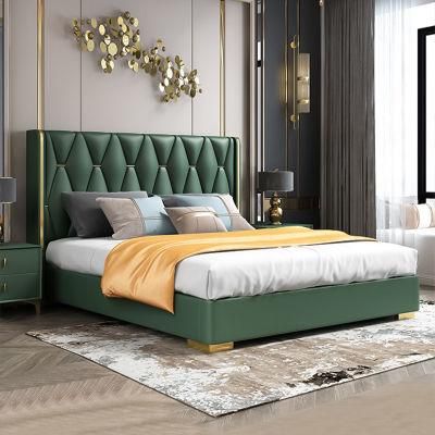 Latest China Factory New Style PU Leather King Size Soft Bed