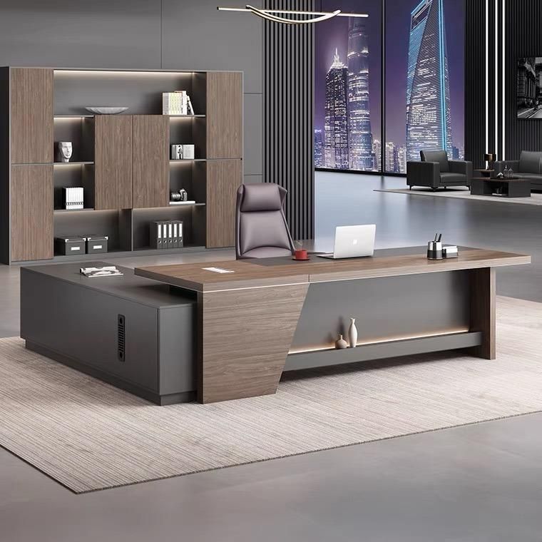 Upscale High End Black Boss Office Computer Table