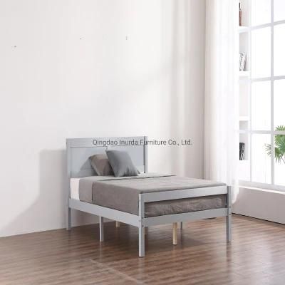 Household Contracted Factory Wholesale Solid Wood Pine Single Student Bed Furniture