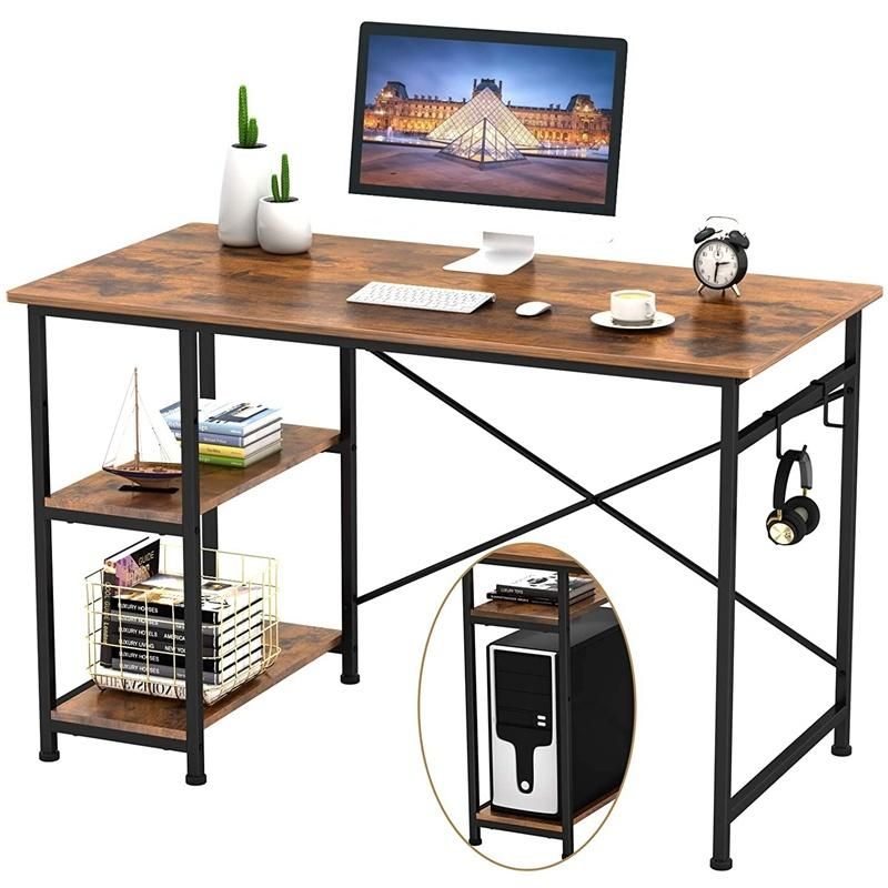 Home Office Furniture X-Based Table Folding Computer Desk Wooden Laptop for Small Space