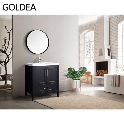 Manufacture Modern New Vanities Solid Wood Basin Bathroom Mirror Cabinet Vanity Furniture