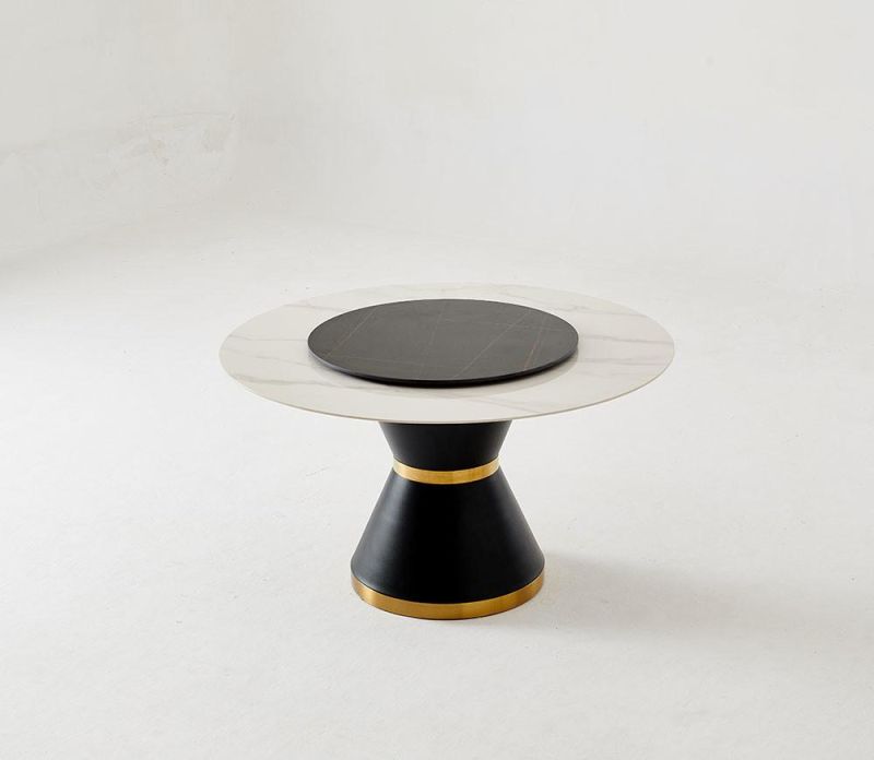 Modern Furniture Round Dining Table with Marble Rock Plate