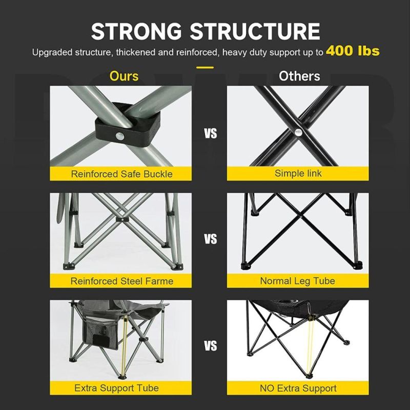 Heavy Duty Foldable Collapsible Padded Lightweight Sports Lawn Camp Chair