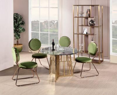 Modern Leisure Upholstered Chair with Metal Legs Home Dining Chairs