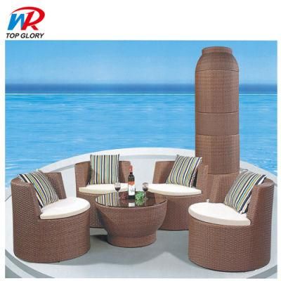 Wholesale Aluminum Frame Coffee Shop Chair Rattan Woven Outdoor Chair Garden Sets