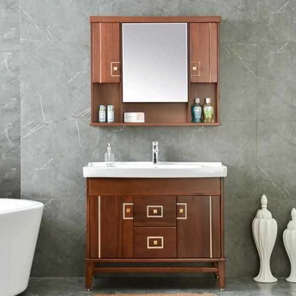 Hotel Bathroom Cabinet Floor Mounted Bathroom Vanity with Side Cabinet