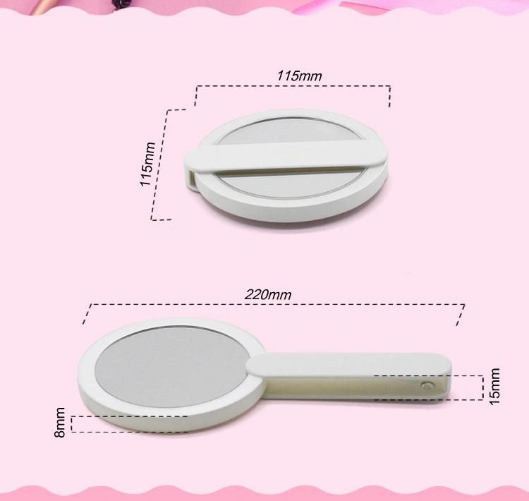 Folding LED Light Makeup Mirror with Multifunctional Handle