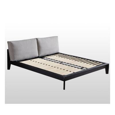 Modern and Simply Ash Solid Wood Frame with Fabric Bed Furniture for Bedroom