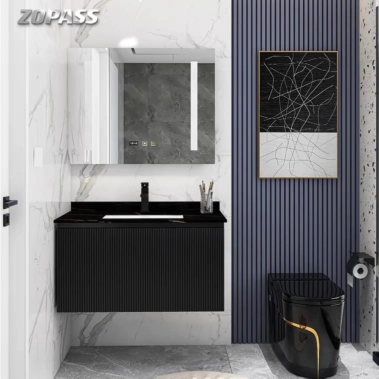 Modern Style Economic Bathroom Cabinet Wall Hung with Mirror Bathroom Vanity for Apartment