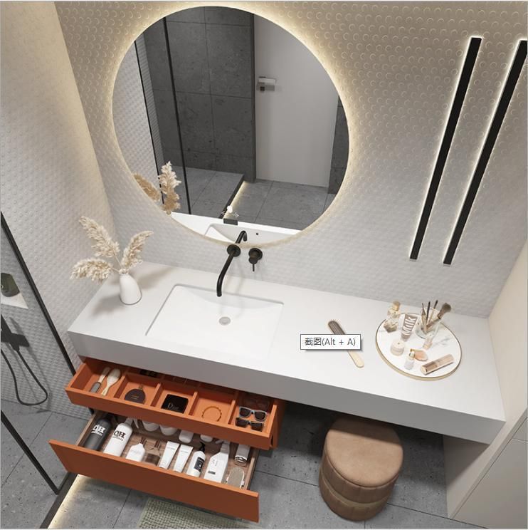 Simple Modern Rock Board Bathroom Cabinet Intelligent Dressing Mirror Bathroom Washstand Washbasin Combined Bathroom Cabinet