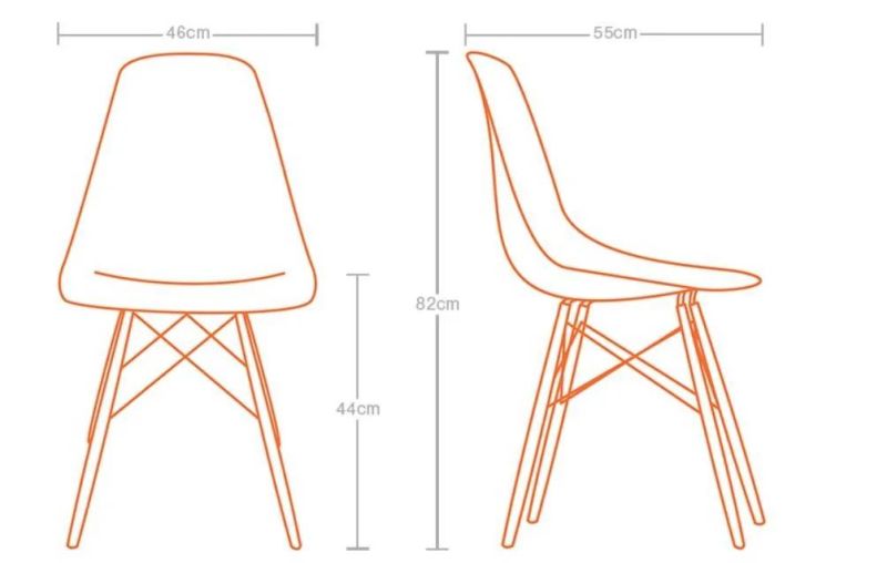 Modern Furniture Dining Chair Nordic Chair with Classic Wood Legs