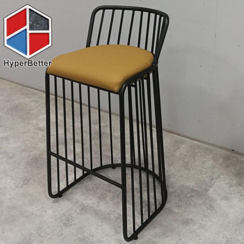 Aluminum Frame Dark Fabric Bar Stool