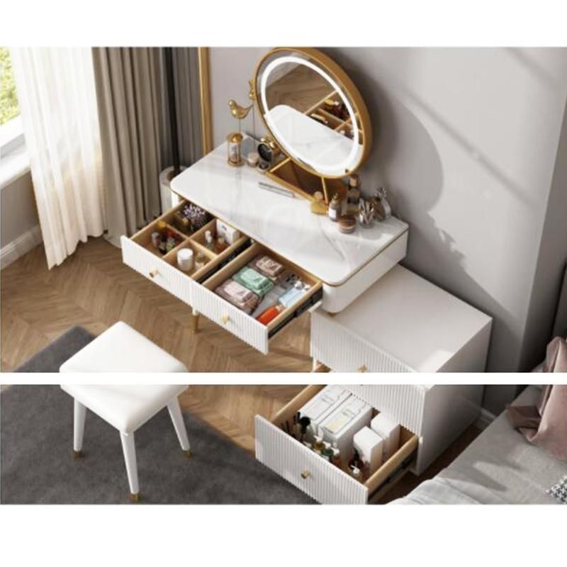 Dressing Table Light Luxury Net Red Ins Wind Dressing Table Storage Cabinet One Simple Modern Bedroom Dressing Table Large Capacity-0013