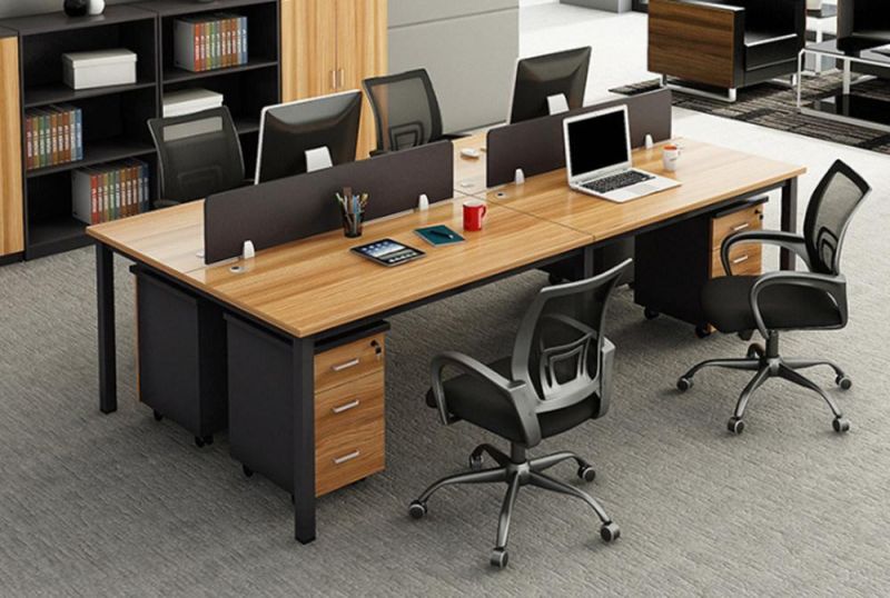 Modern Chinese Melamine 4 Person Office Workstations Custom Office Furniture