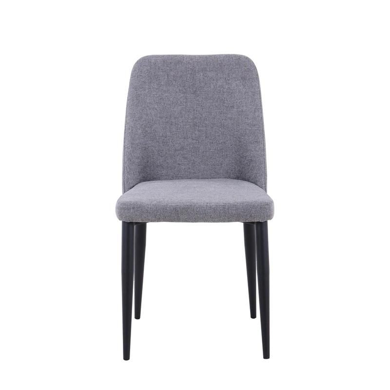 Modern Home Restaurant Kitchen Furniture Fabric High Density Sponge Upholstered Dining Chair with Metal Legs