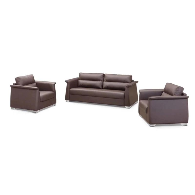 Sz-Sf823 Modern Office Black Leather High Density Sponge Sofa Set