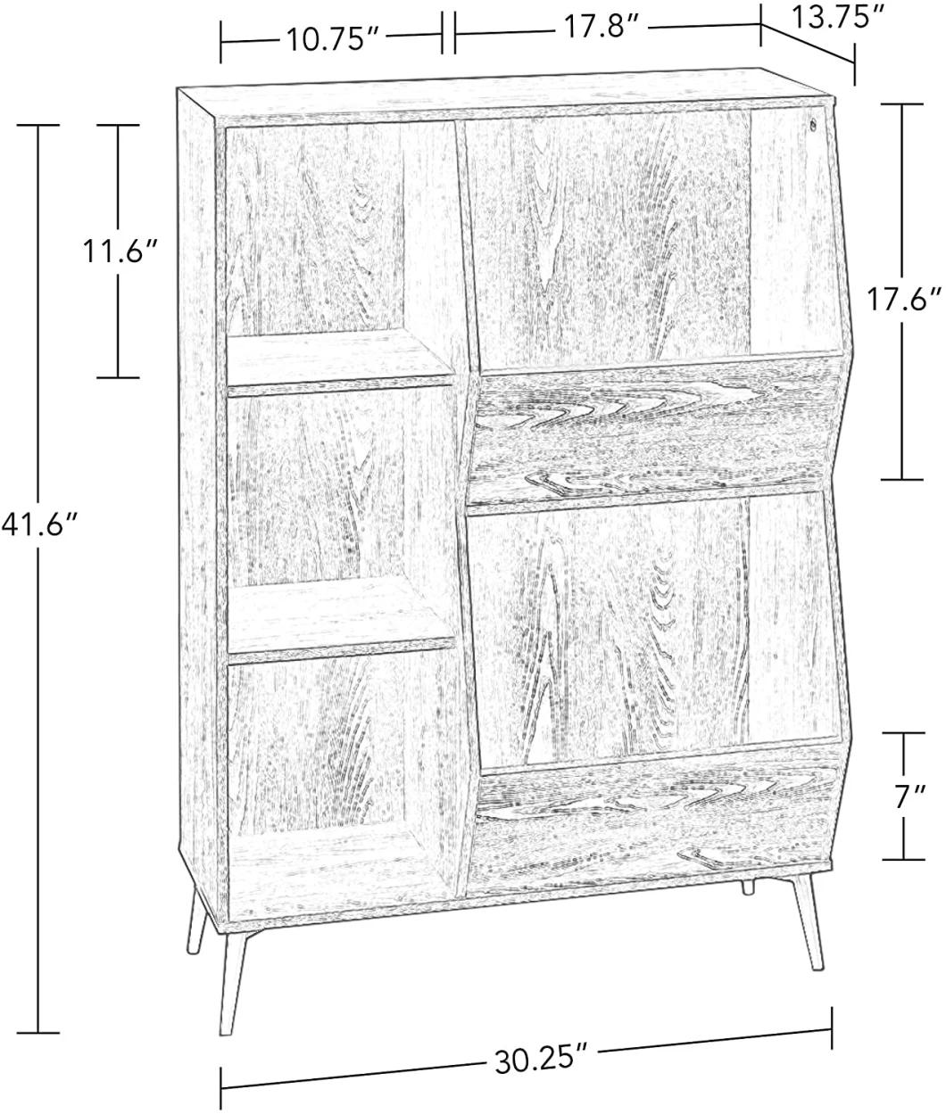 Home Woodbury Collection Storage Cabinet with Cubbies and Veggie Bins