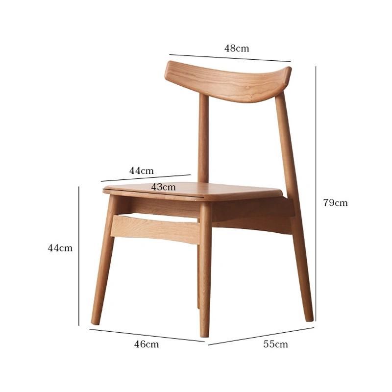 Solid Wood Dining Chair Fashion Simple Modern Cherry Wood Dining Chair Factory Direct Sales Hotel Restaurant Furniture Chair