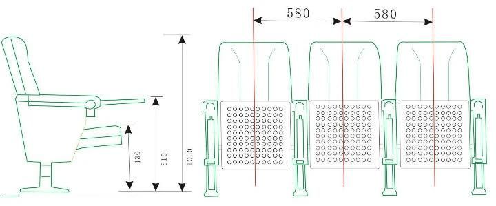 Hongji Built in Microphone System Auditorium Conference Chair