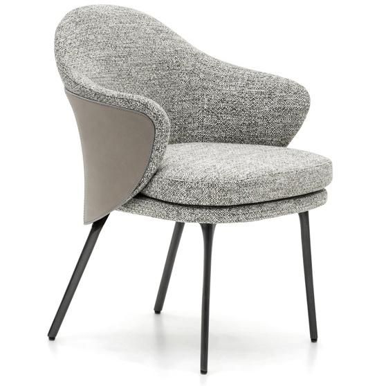 Fabric Upholstey Soft Fiberglass Shell Dining Chair