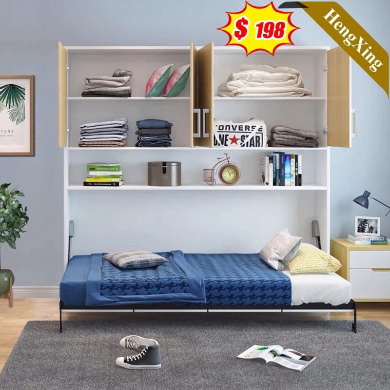 Multi-Functional Invisible Storage Wall Folding Combination Wardrobe Bookcase Space-Saving Murphy Bed for Small Apartment