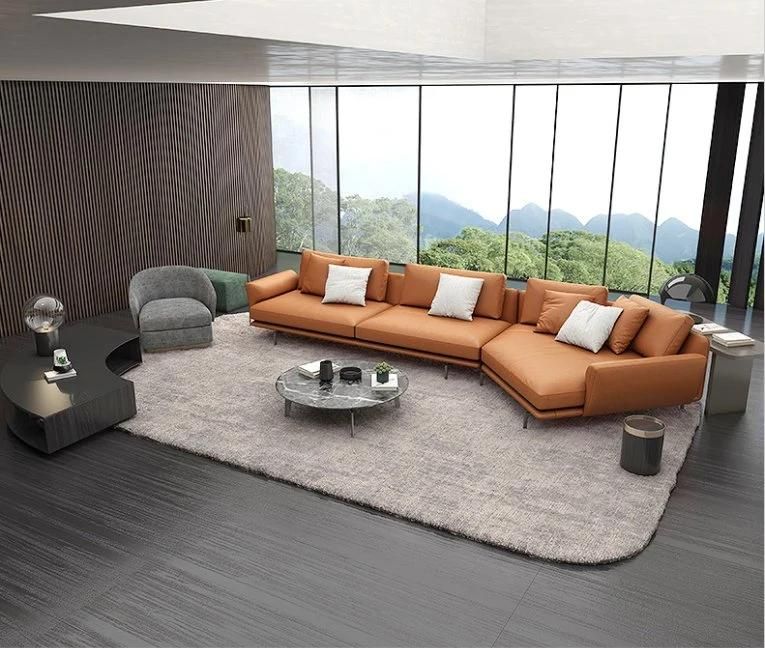 Factory Wholesale Modern Livingroom Furniture Sofas Upholstered Leather/Fabric Couch Combined Sofa Set