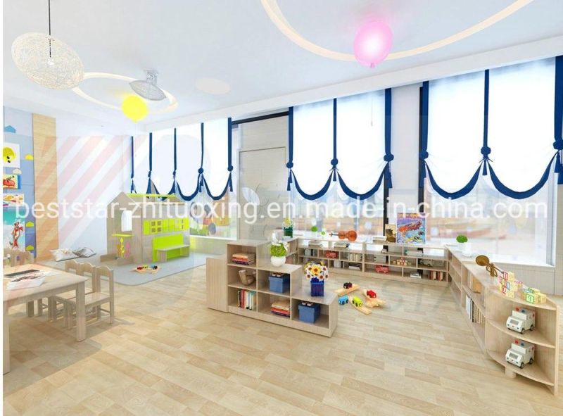 New Design Playroom Furniture Wooden Daycare Display Cabinet, Kids Room Cabinet Children Toy Storage Cabinet, Kindergarten and Preschool Furniture Cabinet