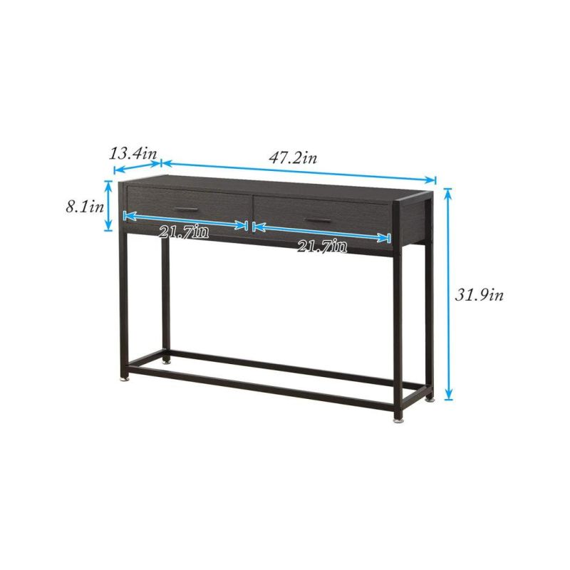 Console Table Hallway Entry Way Table with Drawers Sofa Table Sturdy Metal Frame