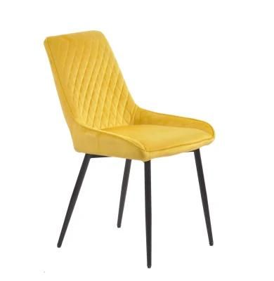 Nordic Modern Chairs Living Room Chair Leisure Home Furniture Colorful Velvet Fabric Dining Chair with Metal Legs for Hotel