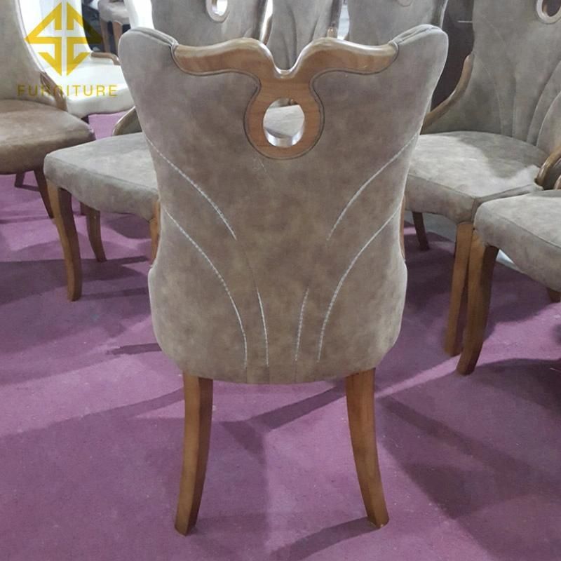 Restaurant Furniture Solid Ash Wood Frame Upholstered Dining Chair