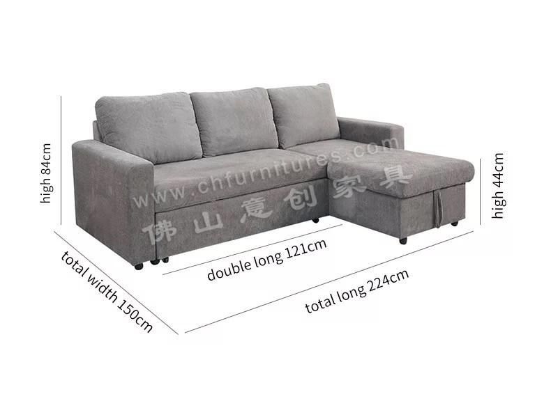 Hyc-Sf02 Modern Home Furniture Fabric Sleeping Sectional Sofa Set Iving Room Sofas