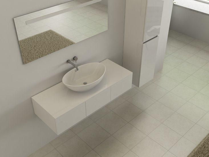 Modern Light Luxury Bathroom Cabinet Melamine Bathroom Vanity Cabinet with Mirror Ceramics Counter Top &Ceramics Basin