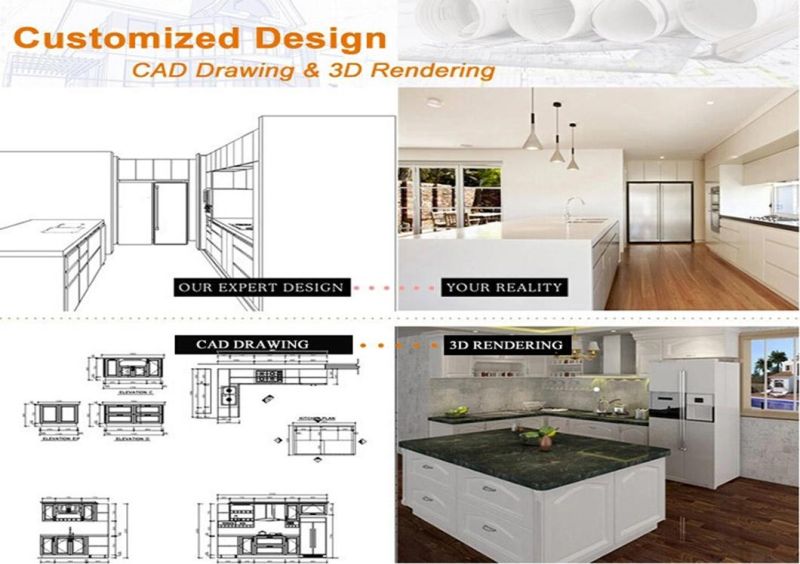 Modern Wooden MDF Island Shape Cupboard Furniture Kitchen Cabinet
