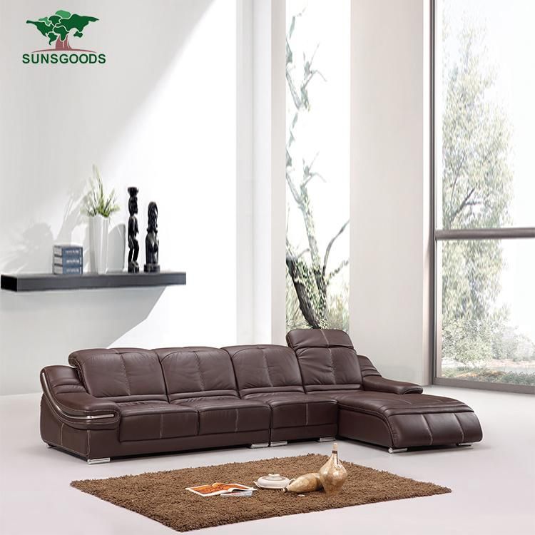 Modern Leisure Living Room Corner Sectional Leather Seating Room Sofa