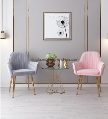 Modern China Wholesale Metal Steel Legs Velvet Cushion Dining Chairs