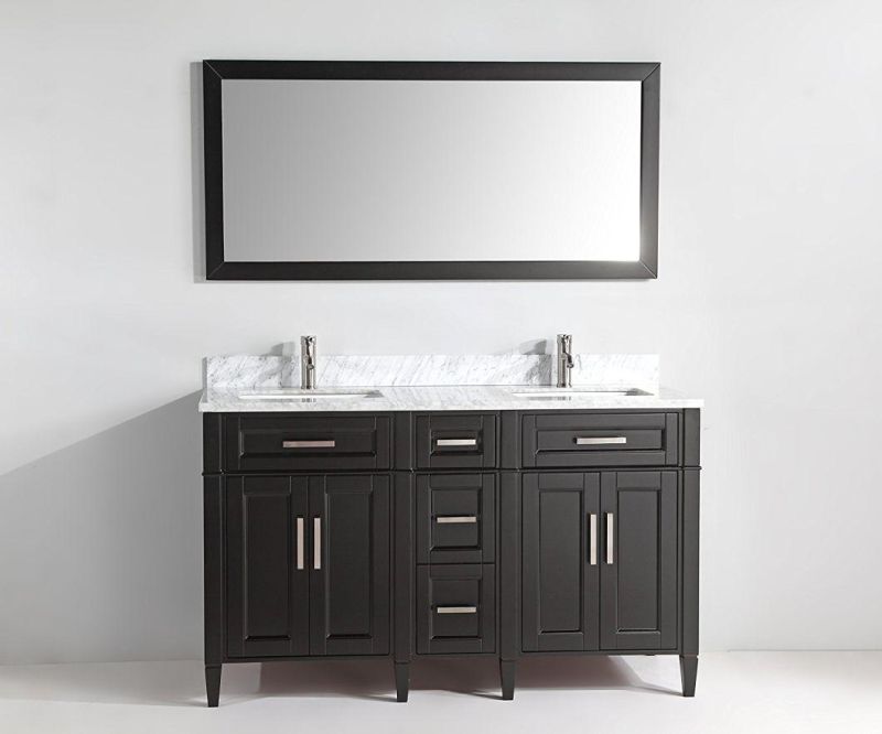 Wholesale New Design White 60" Double Sink Bathroom Cabinet