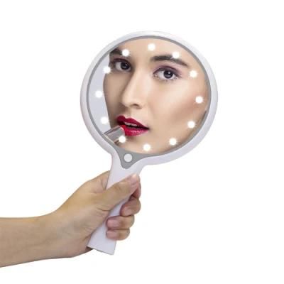 Hand Travel Pocket Beauty Mirrors 12PCS LED with Handle