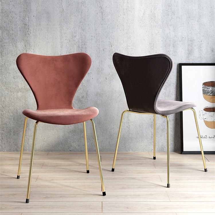 New Design Wholesale China Steel Genuine Leather Upholstered Dining Chairs