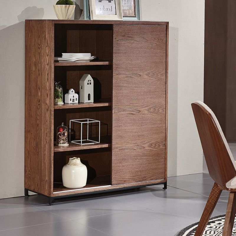 Modern Living Room Wooden Side Cabinet Console Table Slide Door Not K. D.