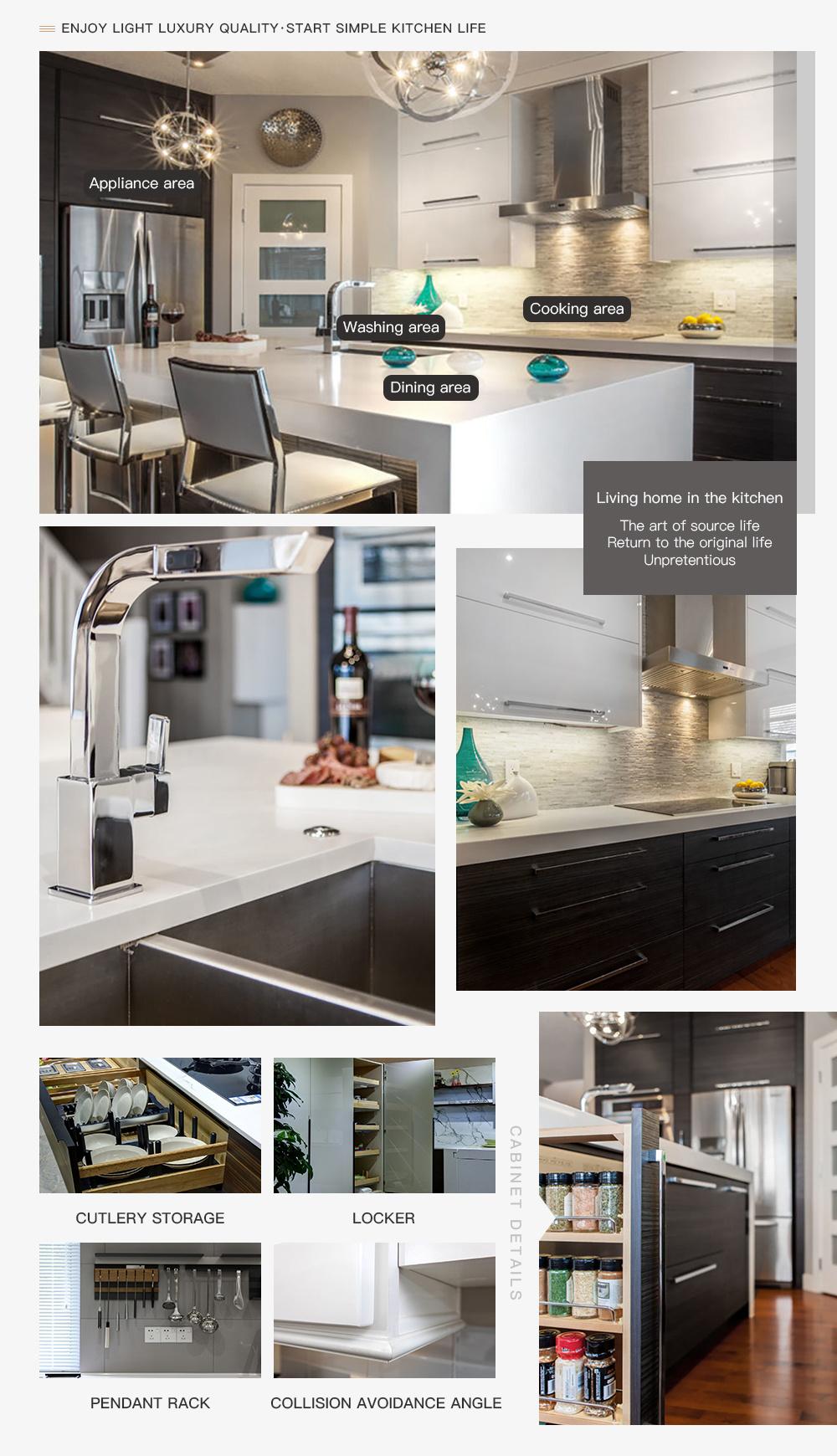 Factory Sales Melamine Kitchen Island Design Kitchen Cabinets