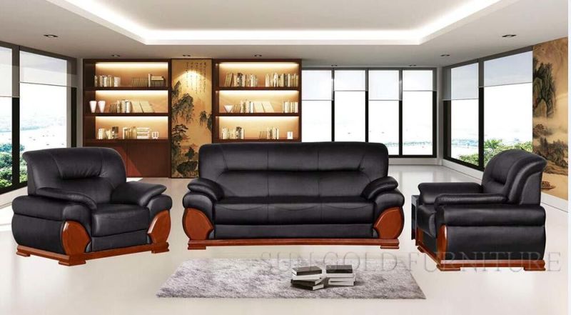 Beautiful Modern Brown Luxury Leather Reception Sofa Boss Room Sofa Set