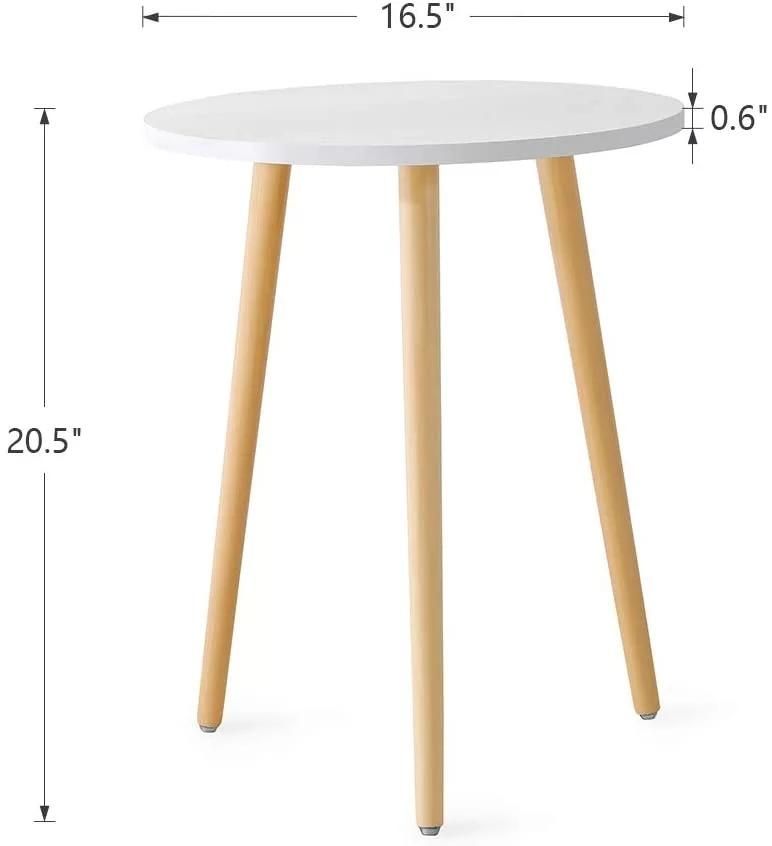 Side Table, Round White Modern Home Decor Coffee Tea End Table for Living Room